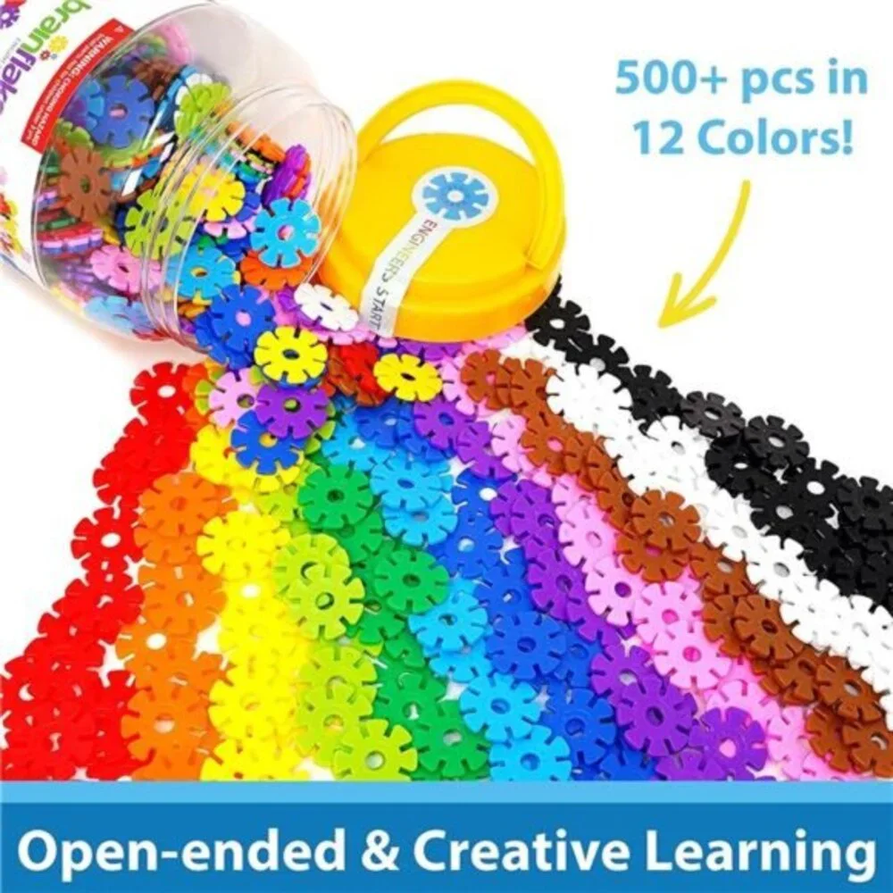 Kids 500 Piece Set, Ages 3+ Interlocking Plastic Disc Toys for Creative Building